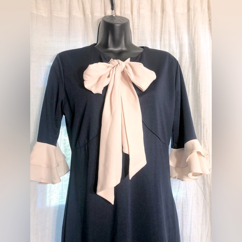 Navy Blue and beige Dress